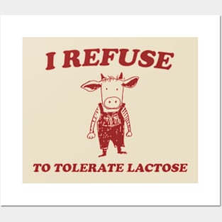 Refuse To Tolerate Lactose - Vintage Shirt, Retro Lactose T-Shirt, Funny 90s Posters and Art